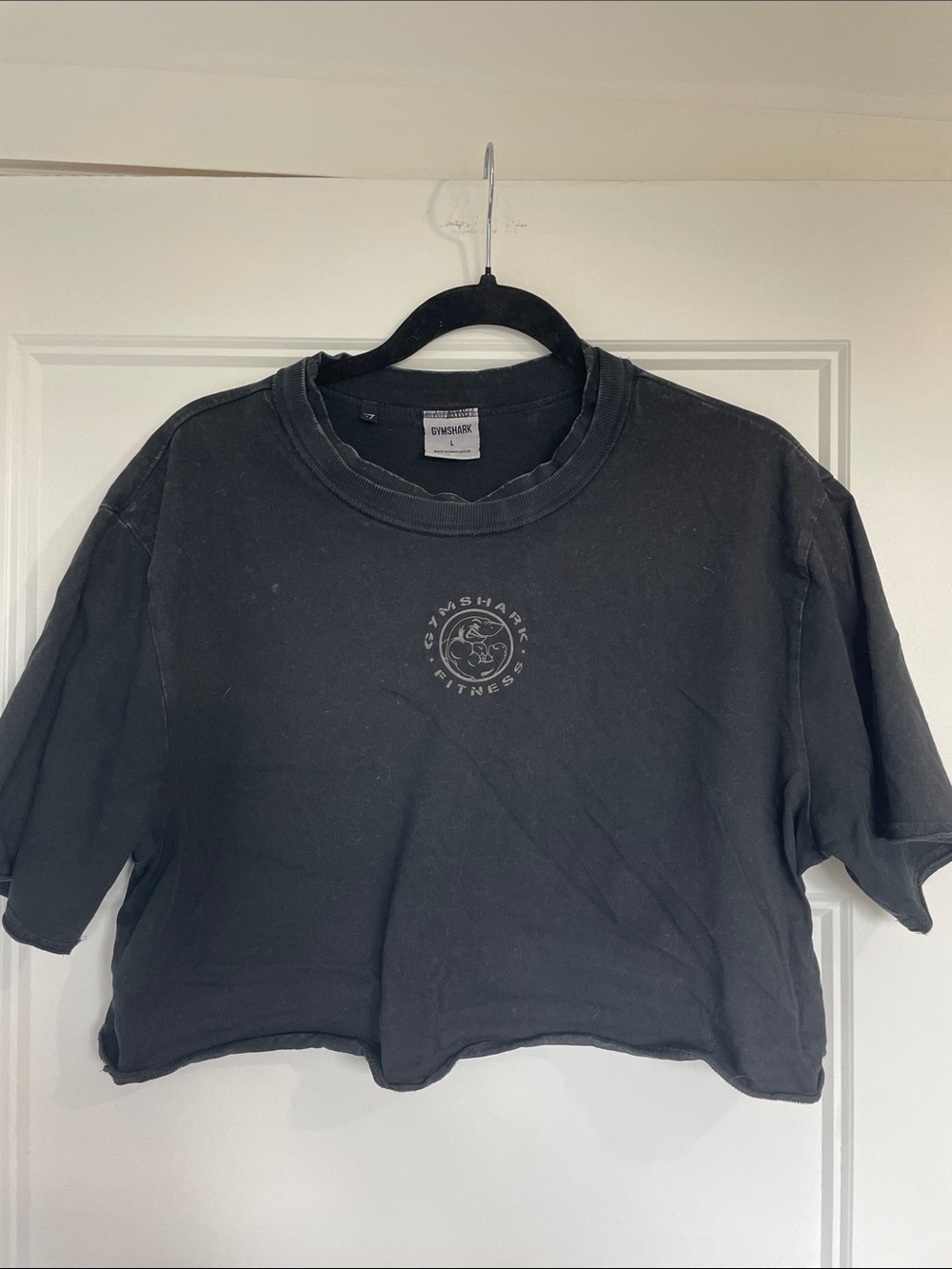 Gymshark Black Cropped Crew Tee